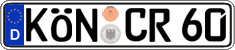German license plate, Regular plates