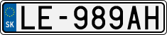 License plate of Slovakia, Cars