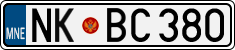 License plate of Montenegro, Cars