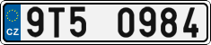 License plate of the Czech Republic, Cars (2001)