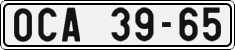 License plate of the Czech Republic, Cars (1960)