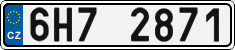 License plate of the Czech Republic, Cars (2001)