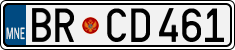 License plate of Montenegro, Cars