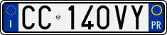 License plate of Italy, Cars (1994 year series)