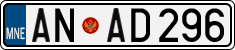 License plate of Montenegro, Cars
