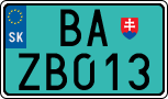 License plate of Slovakia, Special vehicles