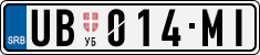 License plate of Serbia, Cars