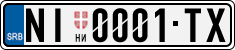License plate of Serbia, Cars