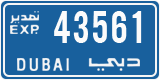 License plate of the UAE, Dubai, Export transit plates