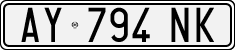 License plate of Italy, Cars (1994 year series)