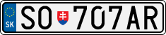 License plate of Slovakia, Cars