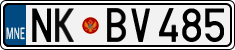 License plate of Montenegro, Cars