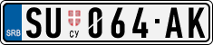 License plate of Serbia, Cars