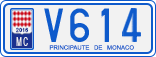 License plate of Monaco, Cars