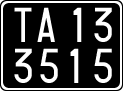 License plate of Italy, Cars (1927 year series)