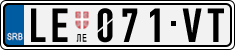 License plate of Serbia, Cars