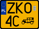 License plates of Poland, Oldtimers