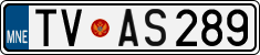 License plate of Montenegro, Cars