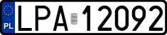 License plates of Poland, Regular car plates