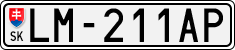 License plate of Slovakia, Cars