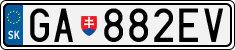 License plate of Slovakia, Cars