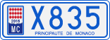 License plate of Monaco, Cars