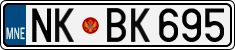 License plate of Montenegro, Cars