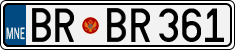 License plate of Montenegro, Cars