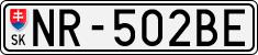 License plate of Slovakia, Cars