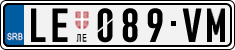 License plate of Serbia, Cars
