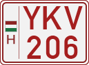 license plates of Hungary, Slow vehicles (red) (1990)
