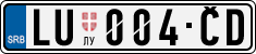 License plate of Serbia, Cars
