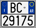 License plate of Italy, Motorcycles (1994 year series)