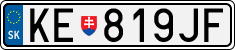 License plate of Slovakia, Cars