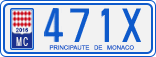 License plate of Monaco, Cars