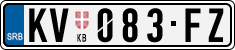 License plate of Serbia, Cars
