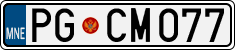 License plate of Montenegro, Cars