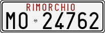 License plate of Italy, Trailers (1927 year series)