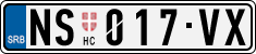 License plate of Serbia, Cars
