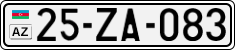 License plate of Azerbaijan, Cars