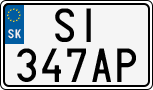 License plate of Slovakia, Cars