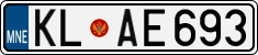 License plate of Montenegro, Cars