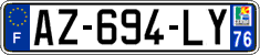 French license plate, SIV (ordinary)