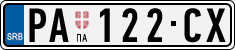 License plate of Serbia, Cars