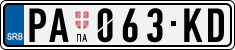 License plate of Serbia, Cars