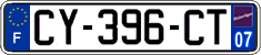 French license plate, SIV (ordinary)