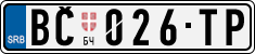 License plate of Serbia, Cars