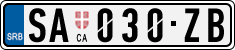 License plate of Serbia, Cars