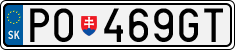 License plate of Slovakia, Cars