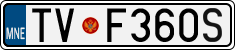 License plate of Montenegro, Vanity Plates